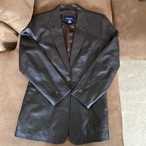 Denim & Co. Brown Leather Jacket
